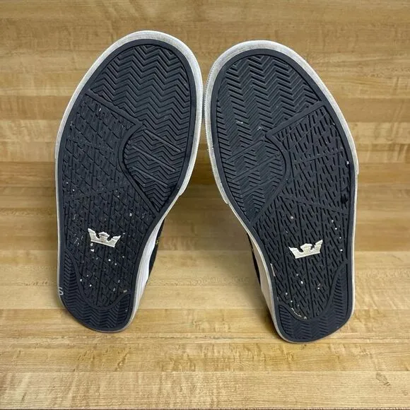 SUPRA Men's Stacks Suede Low Top Sneaker Shoes, Black/Gold/White, Size 8