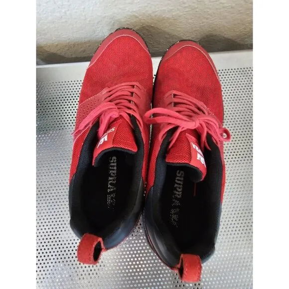 Supra Scissor Red Athletic Sneakers Shoes Men's Size 9.5