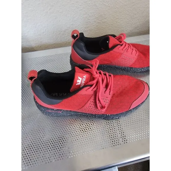 Supra Scissor Red Athletic Sneakers Shoes Men's Size 9.5