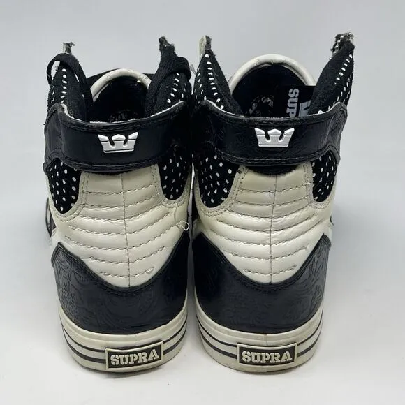 Supra Skytop Chad Muska Pro Model Sneakers Mens 10.5 BKD Black White Polka Dot