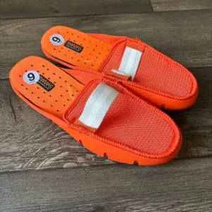 SWIMS Men's Lux Slide Knit Driver Slip On Loafer Shoes Orange Size 9 NEW