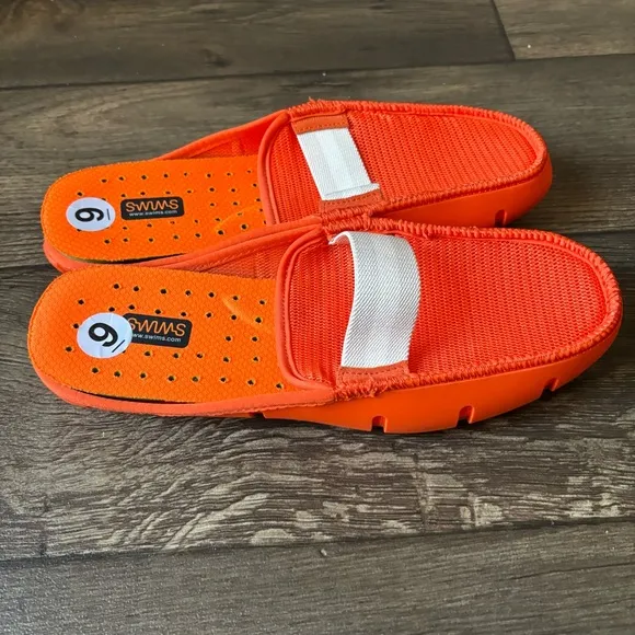 SWIMS Men's Lux Slide Knit Driver Slip On Loafer Shoes Orange Size 9 NEW