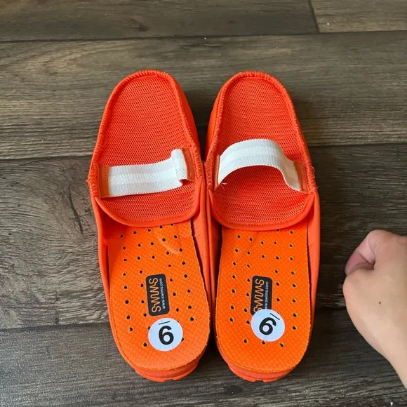 SWIMS Men's Lux Slide Knit Driver Slip On Loafer Shoes Orange Size 9 NEW