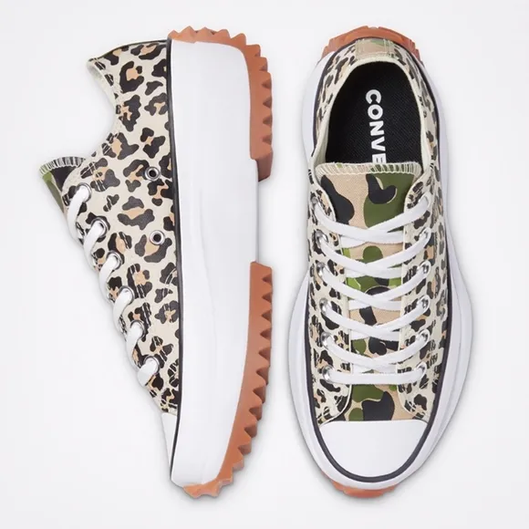 🆕️Sz10.5W 8M Converse Leopard Print Archive Print Run Star Hike Low Top Unisex