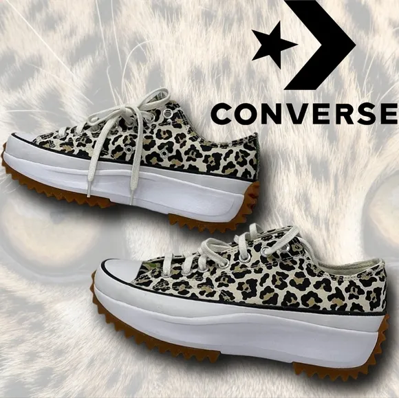 🆕️Sz10.5W 8M Converse Leopard Print Archive Print Run Star Hike Low Top Unisex