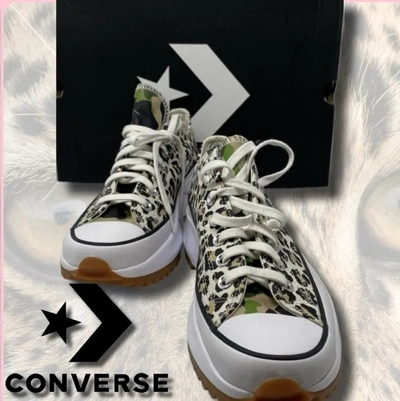 🆕️Sz10.5W 8M Converse Leopard Print Archive Print Run Star Hike Low Top Unisex