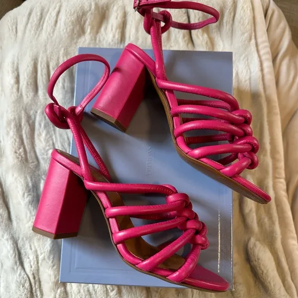 Sézane High Déborah Sandals in Pink | Size 8