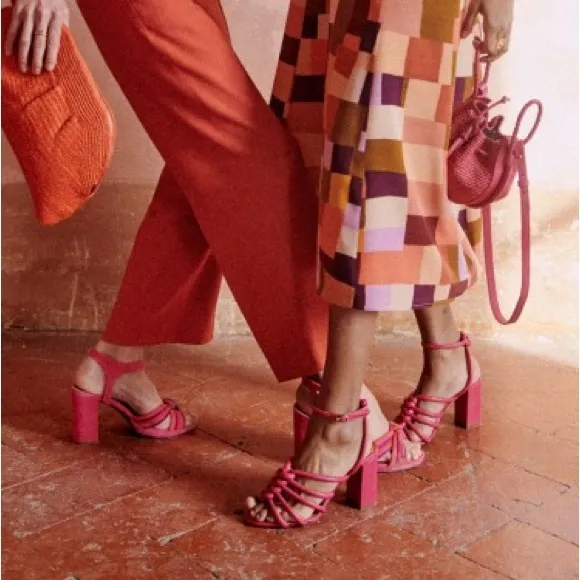 Sézane High Déborah Sandals in Pink | Size 8