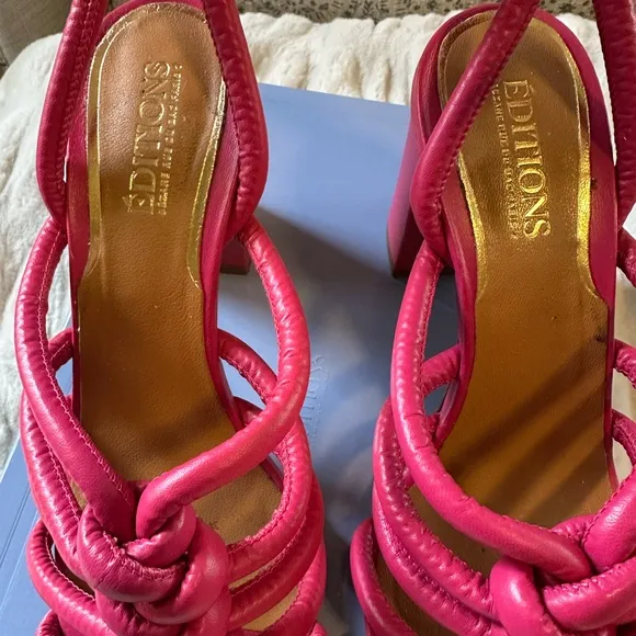 Sézane High Déborah Sandals in Pink | Size 8