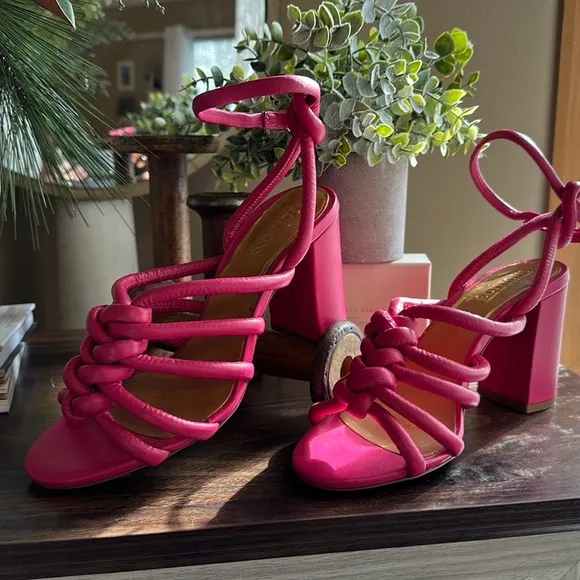 Sézane High Déborah Sandals in Pink | Size 8