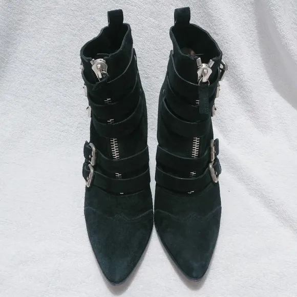 Tabitha Simmons Harley Suede Wedge Buckle Bootie