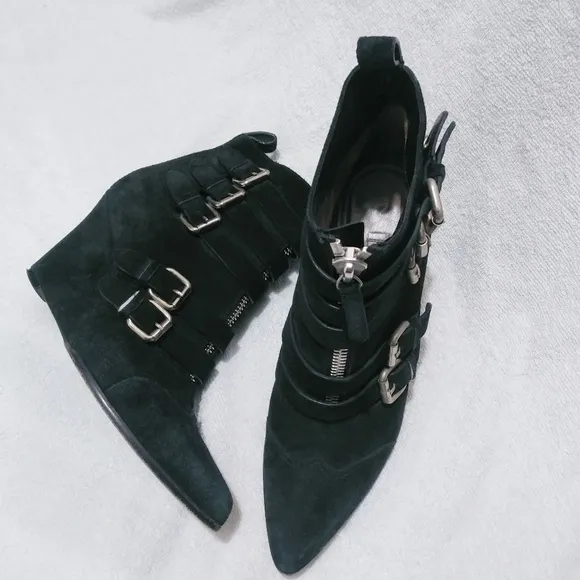 Tabitha Simmons Harley Suede Wedge Buckle Bootie