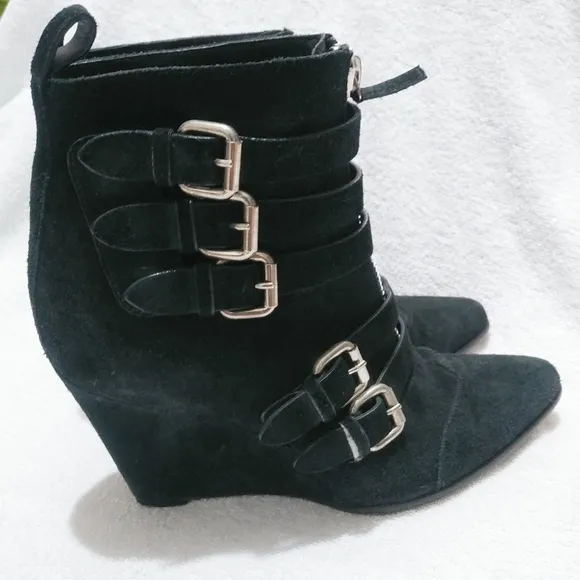 Tabitha Simmons Harley Suede Wedge Buckle Bootie