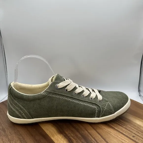 Taos Star Canvas Sneaker Shoes Low Top Lace Up Comfort Casual Green Women's 11