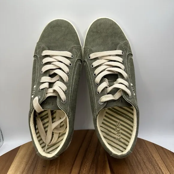 Taos Star Canvas Sneaker Shoes Low Top Lace Up Comfort Casual Green Women's 11