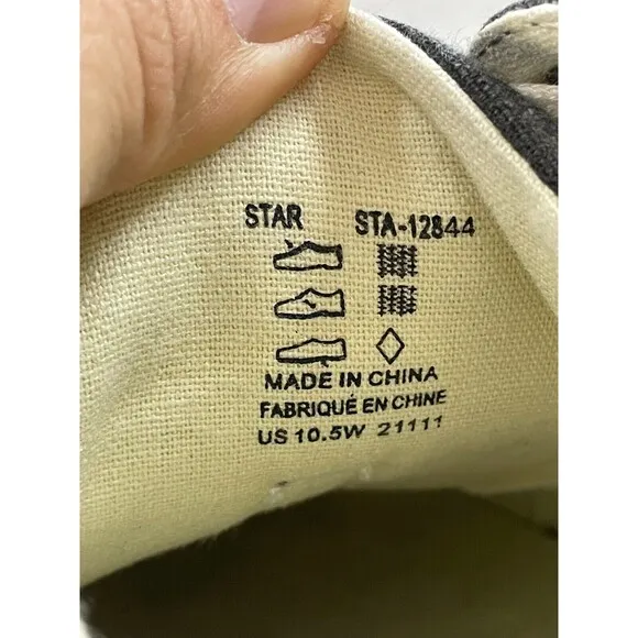 Taos Star STA-12844 Women's 10.5W Gray Fabric Casual Skateboard Sneaker Shoes