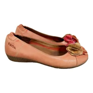 Taos Utopia Mango Orange Leather Floral Slip-on Shoes | Size US 7.5-8
