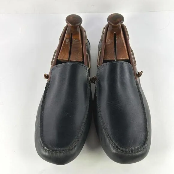 TB Phelps Mens Black Leather Penny Loafer US 10.5 Slip On Driving Moccasin Shoes