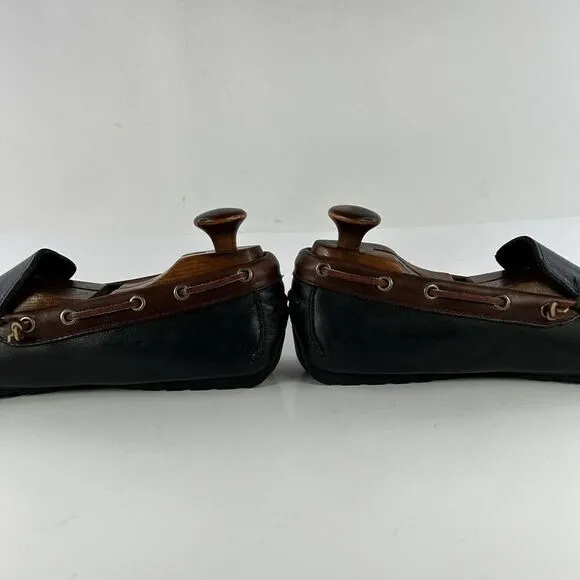 TB Phelps Mens Black Leather Penny Loafer US 10.5 Slip On Driving Moccasin Shoes