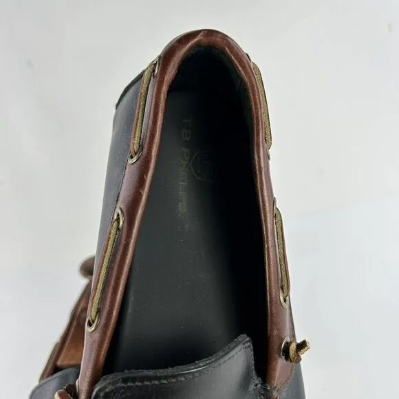 TB Phelps Mens Black Leather Penny Loafer US 10.5 Slip On Driving Moccasin Shoes