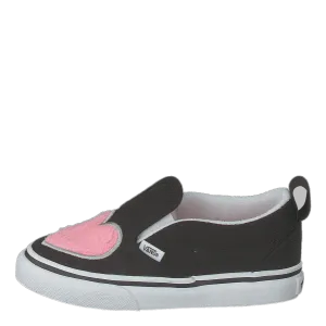 Td Slip-on V (fur Heart) Strawberry Pink