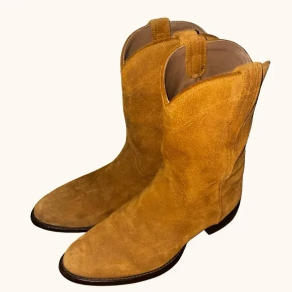 TECOVAS “THE EARL” WESTERN BOOTS / HONEY SUEDE, DEADSTOCK