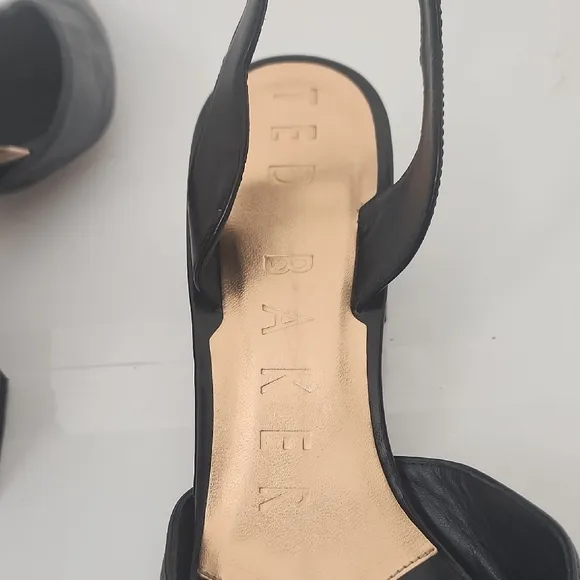 Ted Baker Black Leather Slingback Pumps Size 42