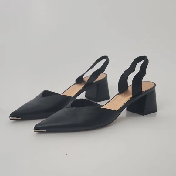 Ted Baker Black Leather Slingback Pumps Size 42