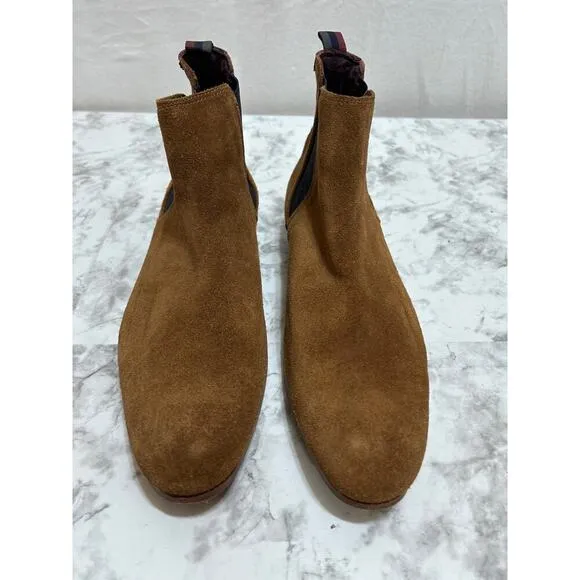 Ted Baker London Men's Saldor Brown Suede Chelsea Ankle Boots 10 Pull On Preppy