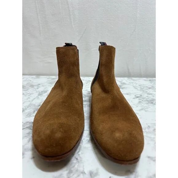 Ted Baker London Men's Saldor Brown Suede Chelsea Ankle Boots 10 Pull On Preppy