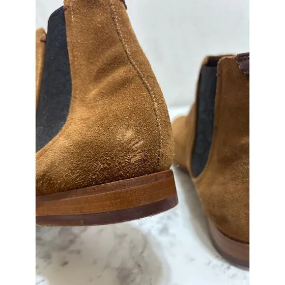 Ted Baker London Men's Saldor Brown Suede Chelsea Ankle Boots 10 Pull On Preppy