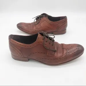 TED BAKER Men’s Gryene Lace-Up Oxford Shoes in Brown Leather
