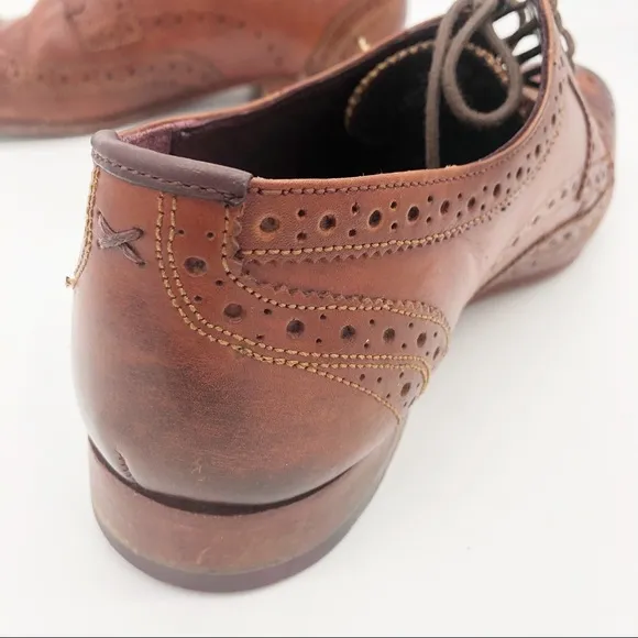 TED BAKER Men’s Gryene Lace-Up Oxford Shoes in Brown Leather