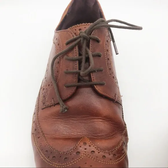 TED BAKER Men’s Gryene Lace-Up Oxford Shoes in Brown Leather