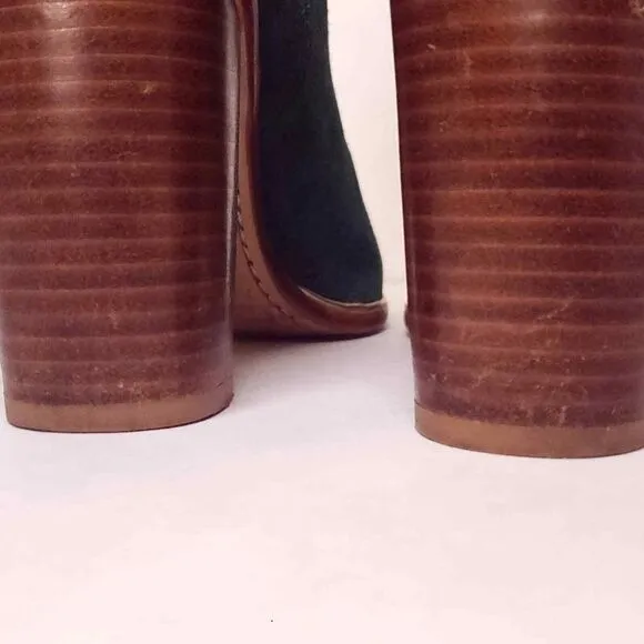 Ted Baker Women's Dark Green Suede Lorca Block Heeled Ankle Boots Size EU 40.5