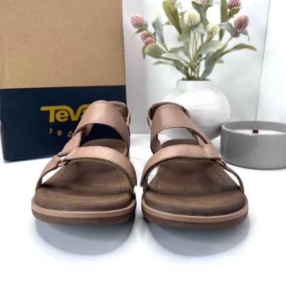 Teva Madera Slingback Leather Sandals 1152570 Brown Women's 10 NWB Tried on