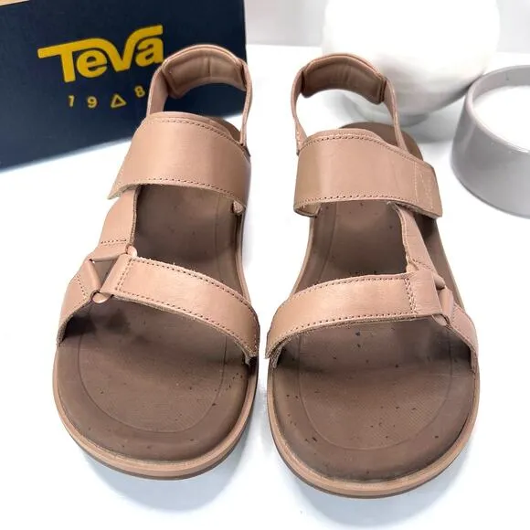 Teva Madera Slingback Leather Sandals 1152570 Brown Women's 10 NWB Tried on