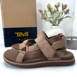 Teva Madera Slingback Leather Sandals 1152570 Brown Women's 10 NWB Tried on