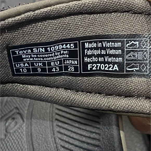 Teva Strata Universal Hiking Sandals in Turkish Coffee Men’s 10 1099445 Vibram