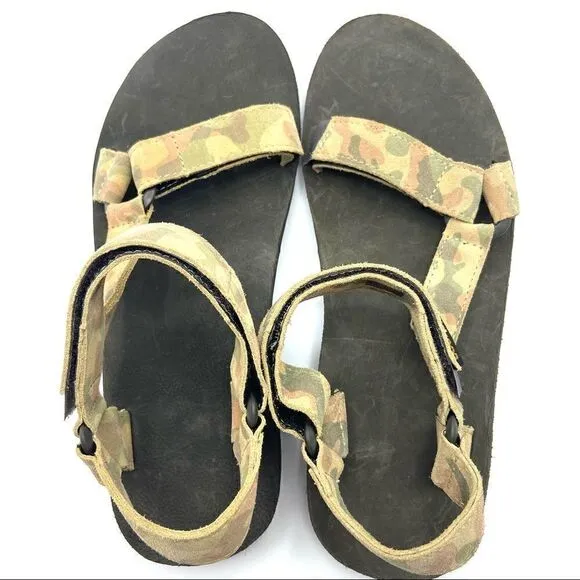 Teva Men’s Rare Original Universal Camo Leather Sandals New