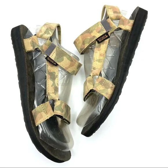 Teva Men’s Rare Original Universal Camo Leather Sandals New