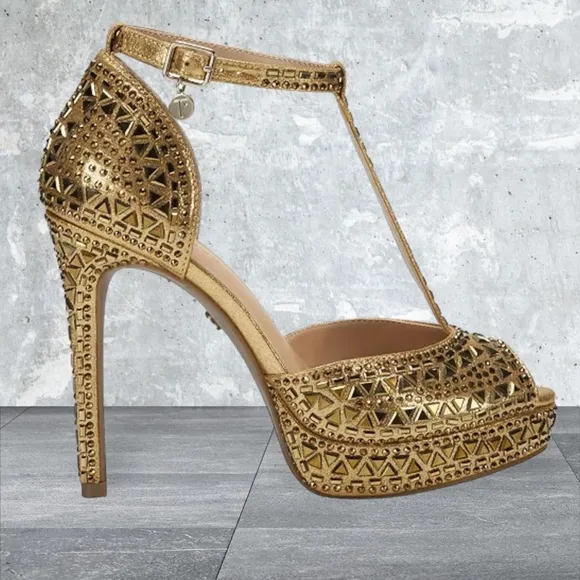 Thalia Sodi Bronze/Gold Platform Sandals size 9