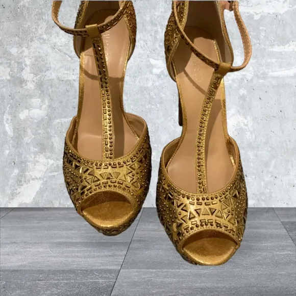Thalia Sodi Bronze/Gold Platform Sandals size 9
