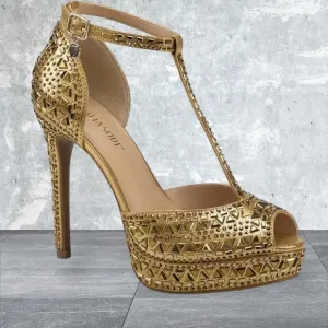 Thalia Sodi Bronze/Gold Platform Sandals size 9