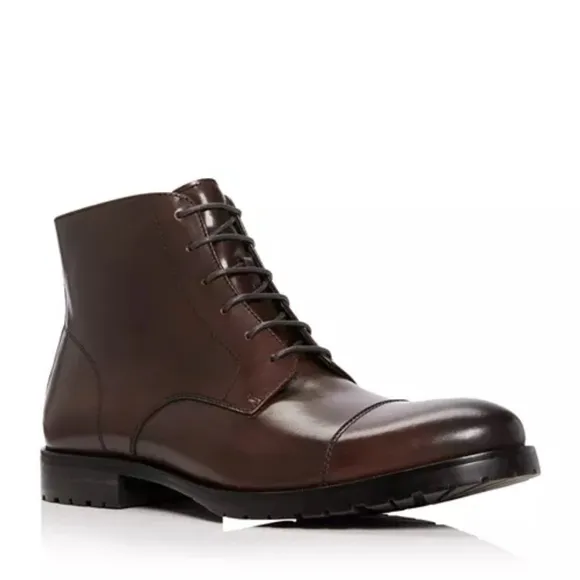 The Men's Store at Bloomingdale's Lace-Up Cap Toe Boots, Size 8.5 Retail $220