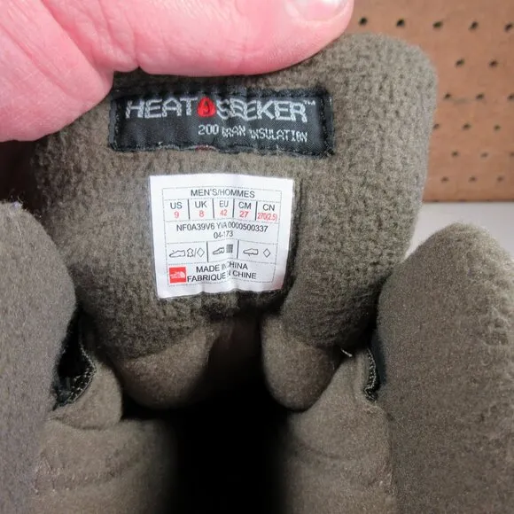 The North Face mens gray black suede ChillKat 200g HeatSeeker WP boots 9 EUC