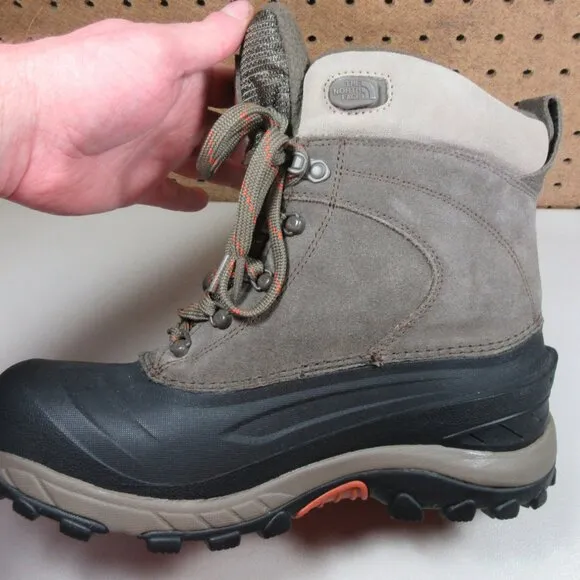 The North Face mens gray black suede ChillKat 200g HeatSeeker WP boots 9 EUC