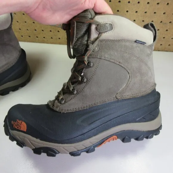 The North Face mens gray black suede ChillKat 200g HeatSeeker WP boots 9 EUC