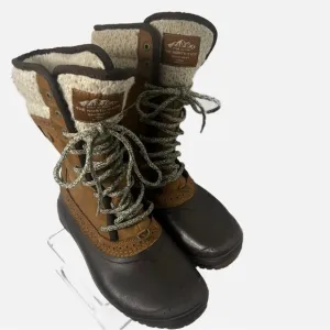 The North Face Women’s Suede Leather Duck Rain Boots Faux Fur Lined 8.5M