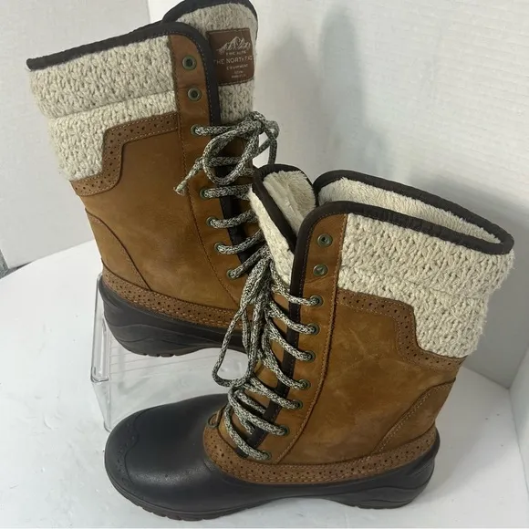The North Face Women’s Suede Leather Duck Rain Boots Faux Fur Lined 8.5M